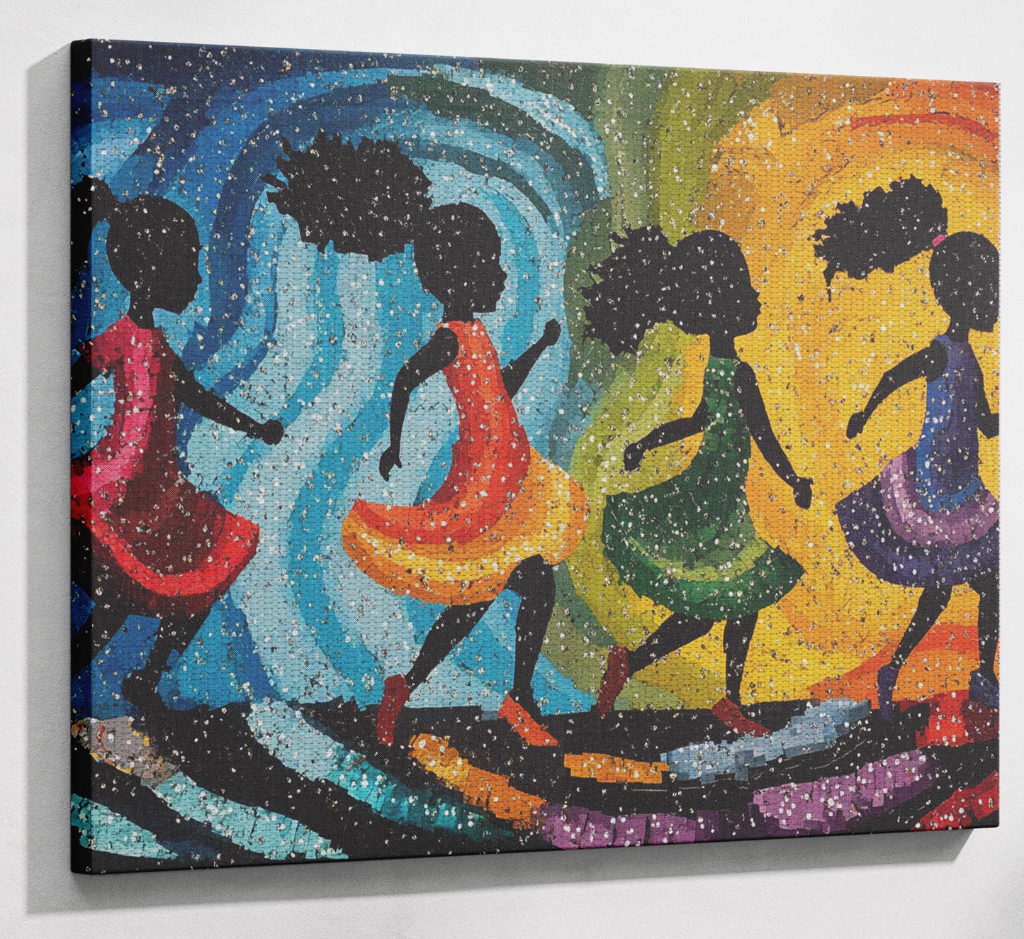 Black Women Dancing Abstract Black woman wall art view 13