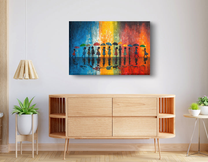 Black People Umbrella Rain Wall Art