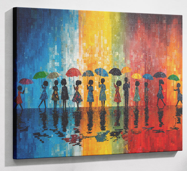 Black People Umbrella Rain African American canvas print canvas print with visible wall art format