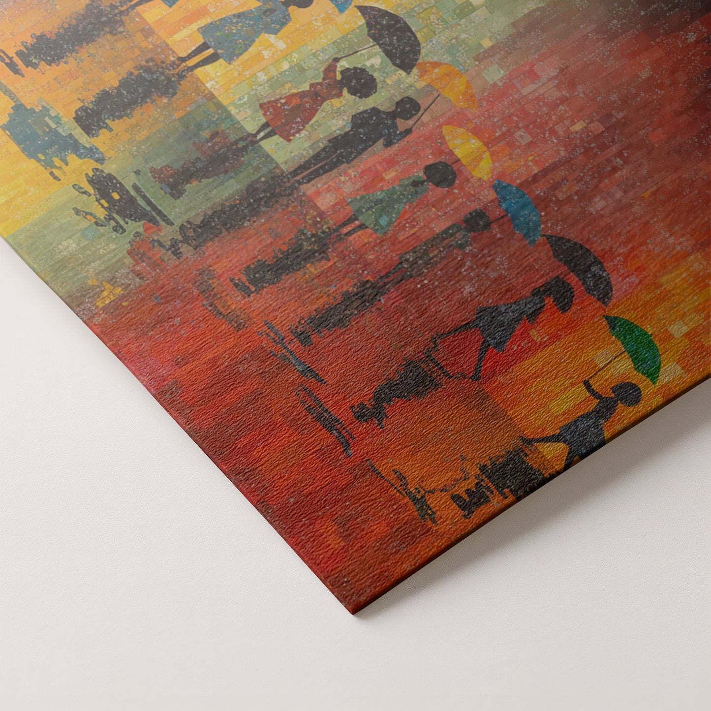 Black People Umbrella Rain African American canvas print artwork by MoomZee Artwork