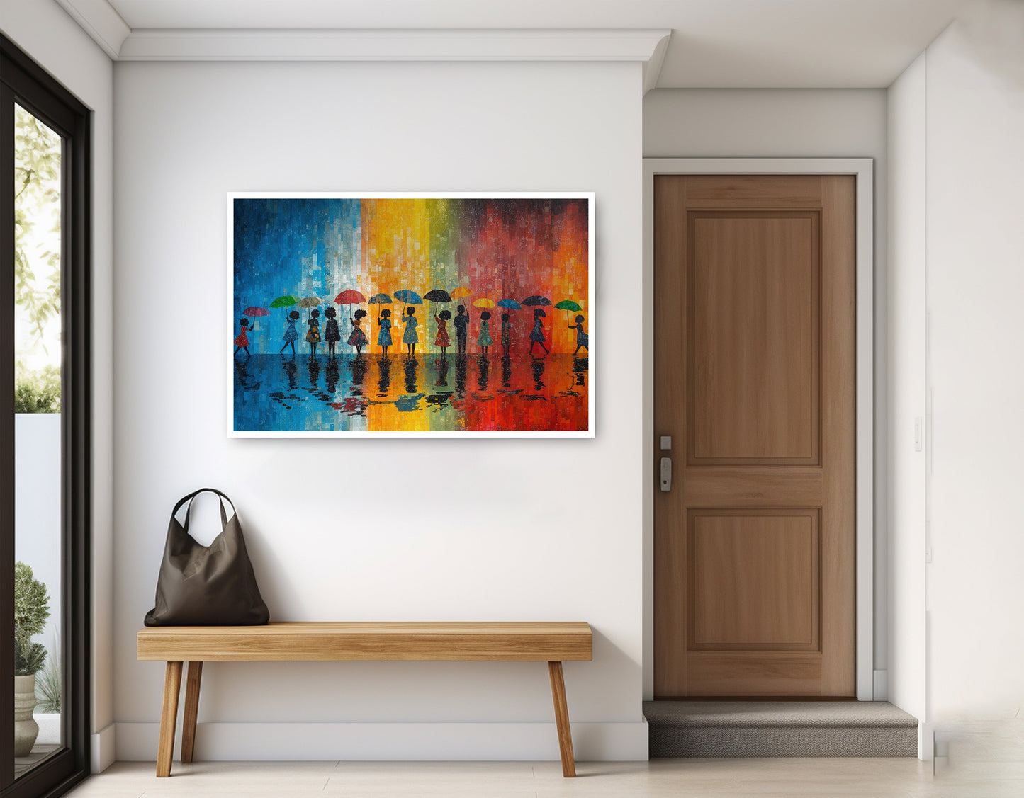 Black People Umbrella Rain African American canvas print home decor view