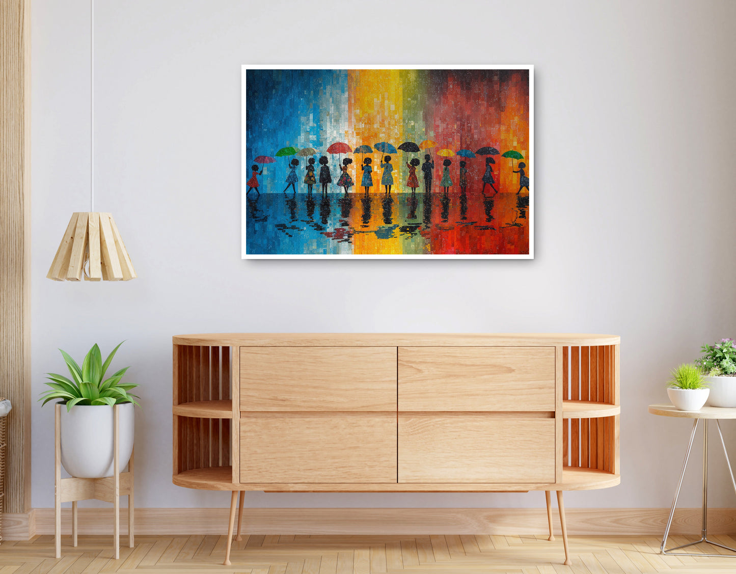 Alternate view of Black People Umbrella Rain African American canvas print