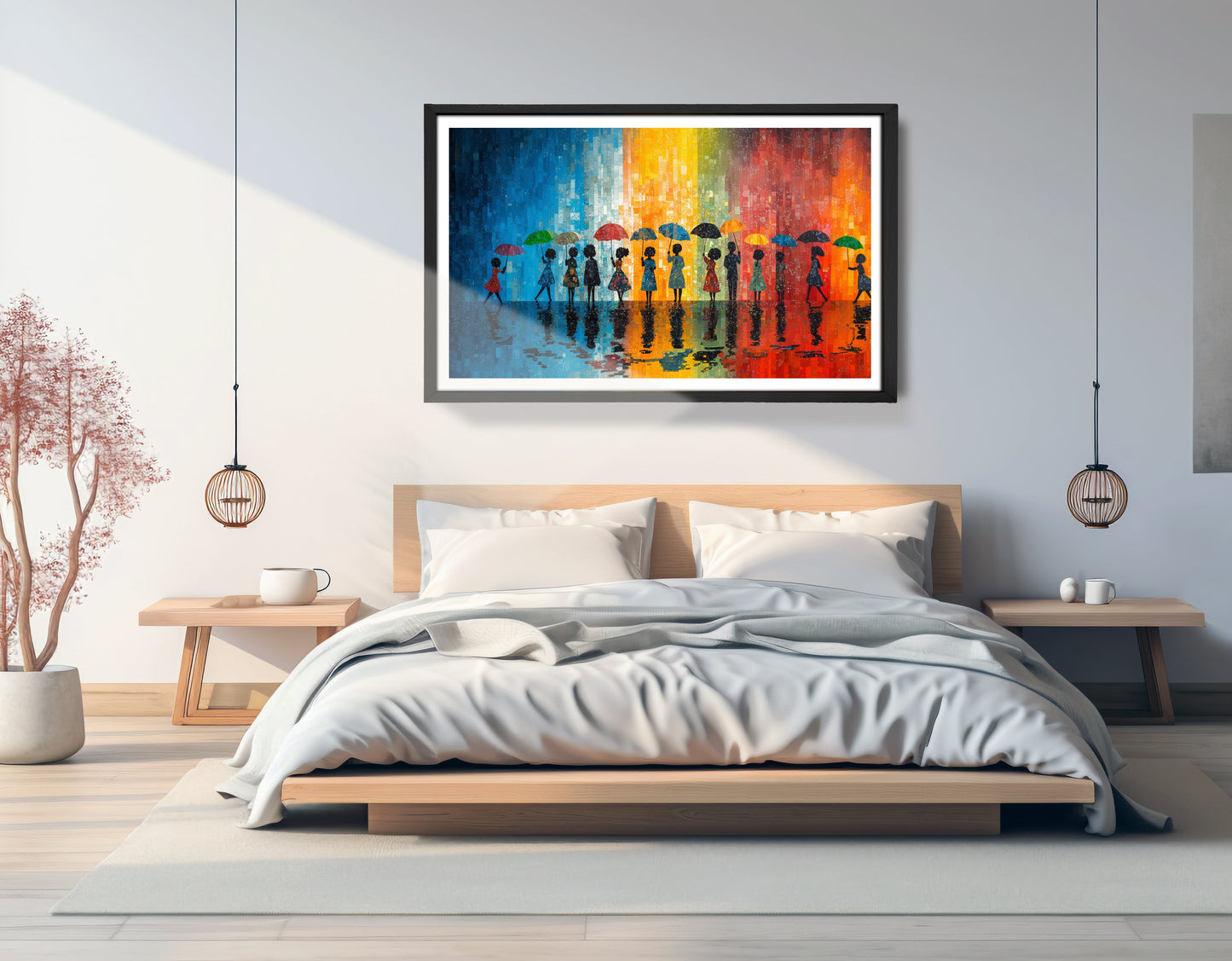 Black People Umbrella Rain African American canvas print view 69