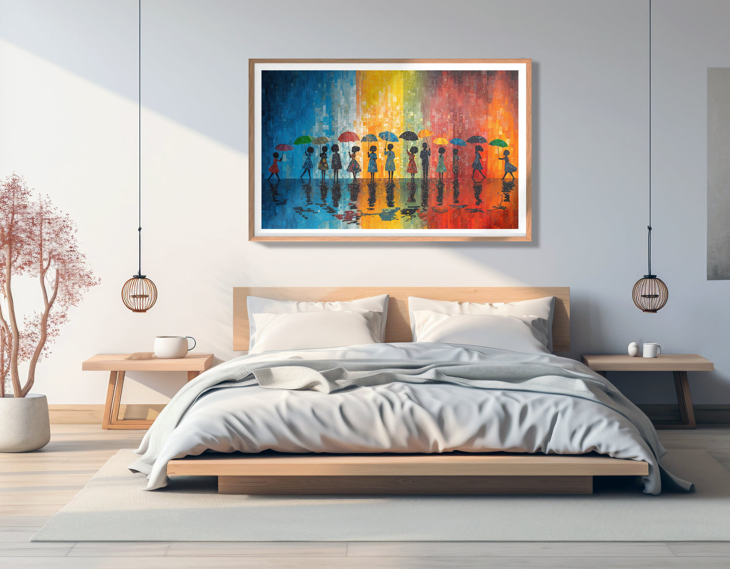 Black People Umbrella Rain African American canvas print view 81