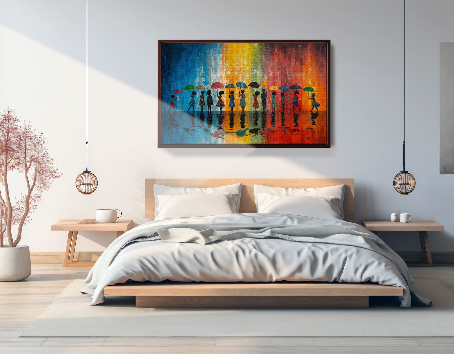 Black People Umbrella Rain African American canvas print view 33