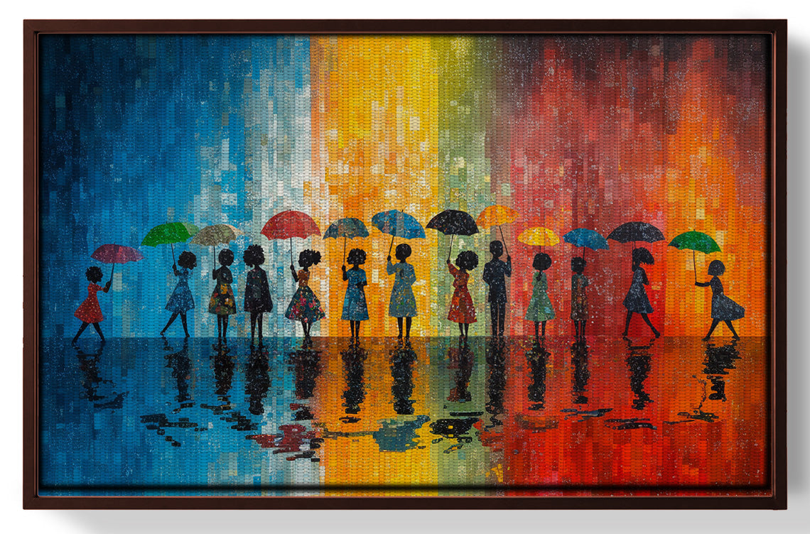 Black People Umbrella Rain African American canvas print view 31