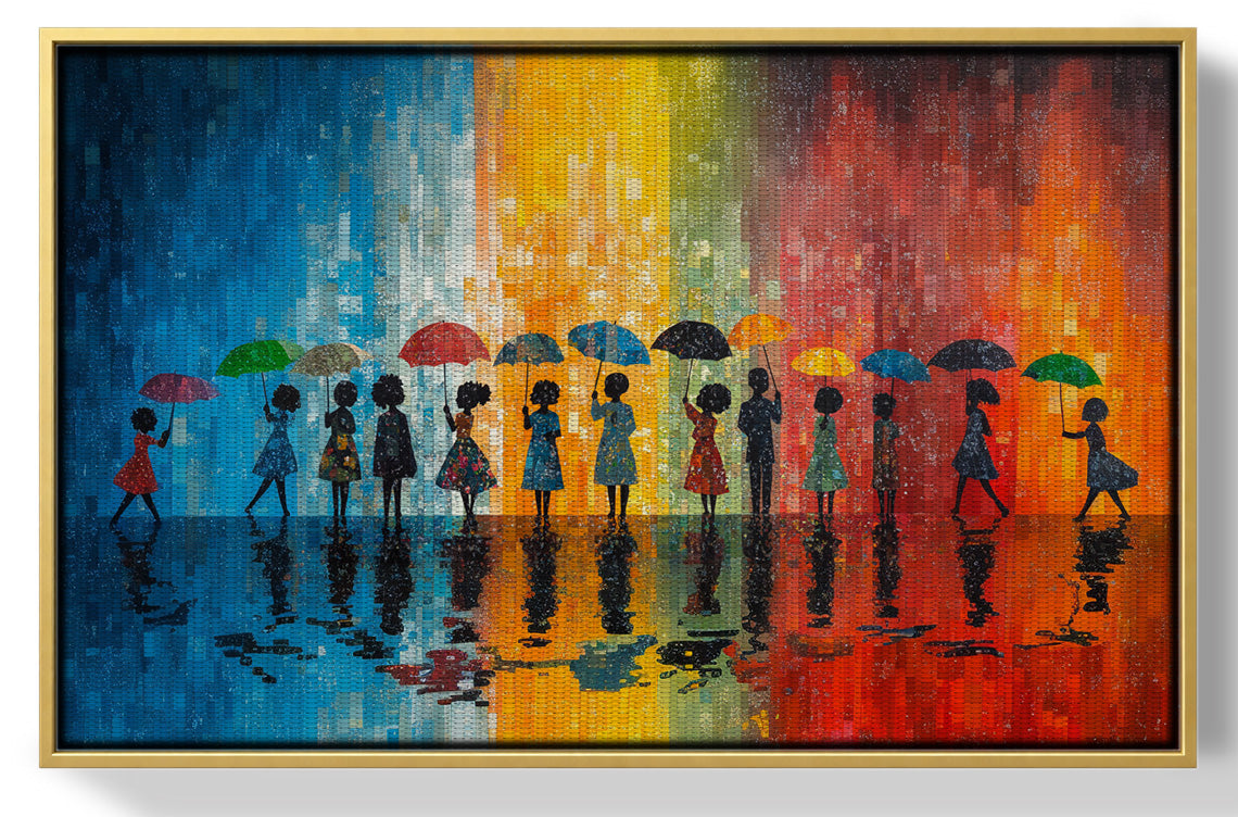 Black People Umbrella Rain African American canvas print view 37