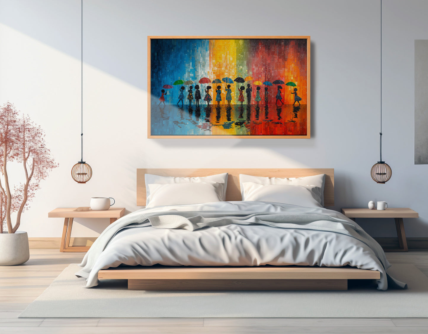 Black People Umbrella Rain African American canvas print view 45