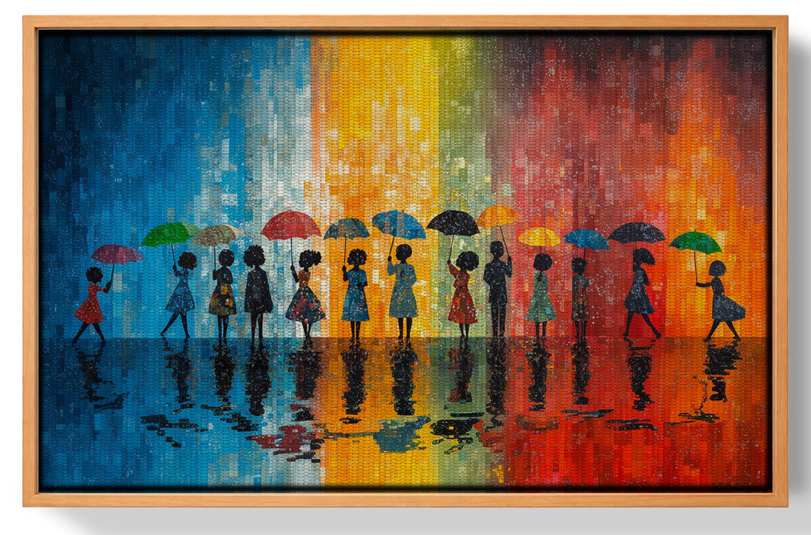 Black People Umbrella Rain African American canvas print view 43