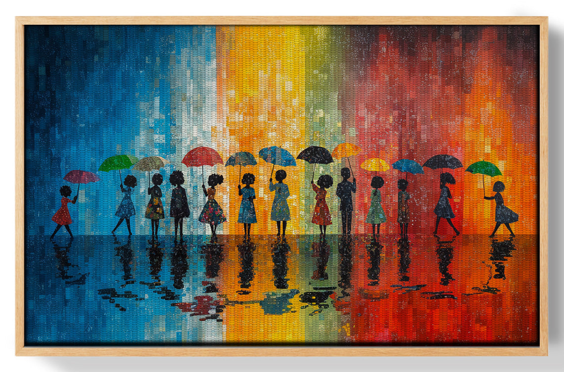 Black People Umbrella Rain African American canvas print view 49