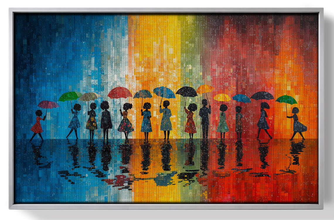 Black People Umbrella Rain African American canvas print view 55