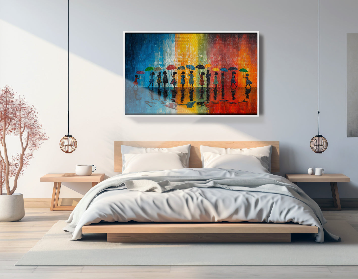 Black People Umbrella Rain African American canvas print view 63