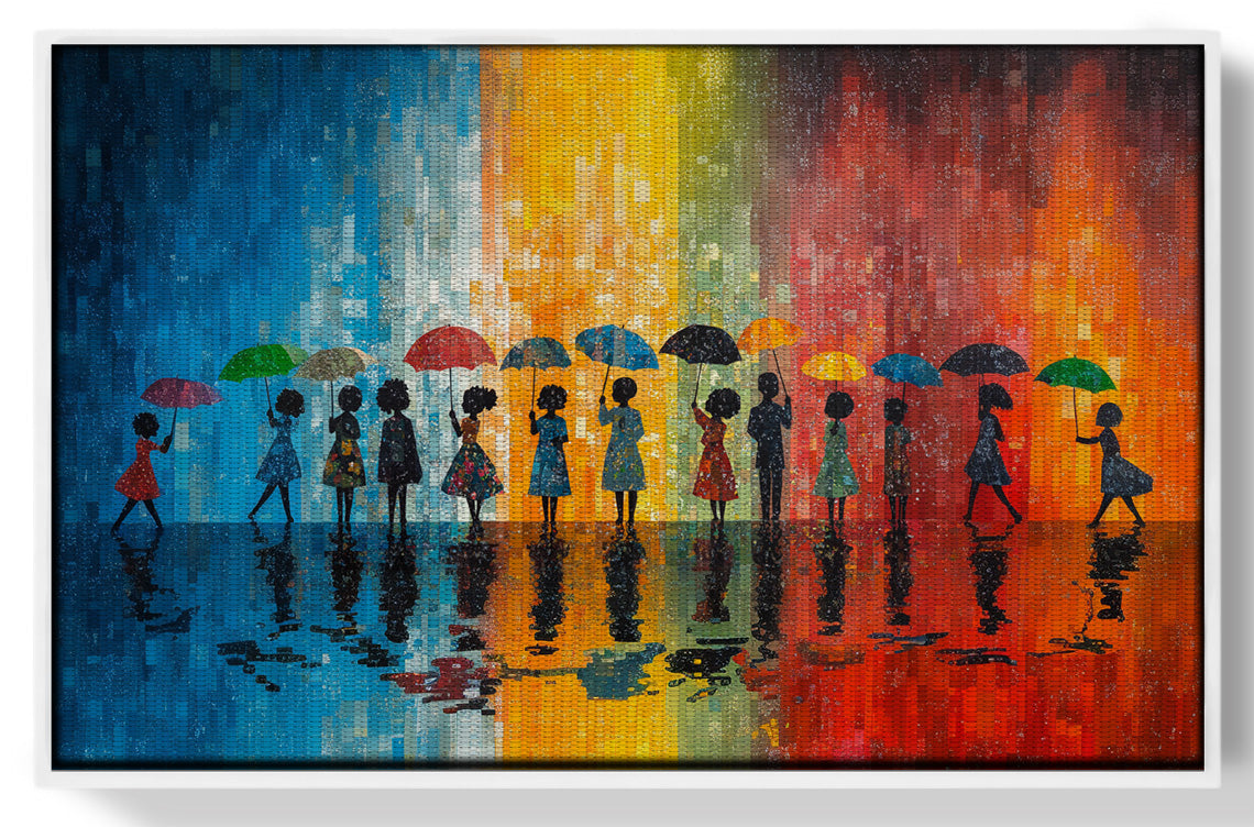 Black People Umbrella Rain African American canvas print view 61