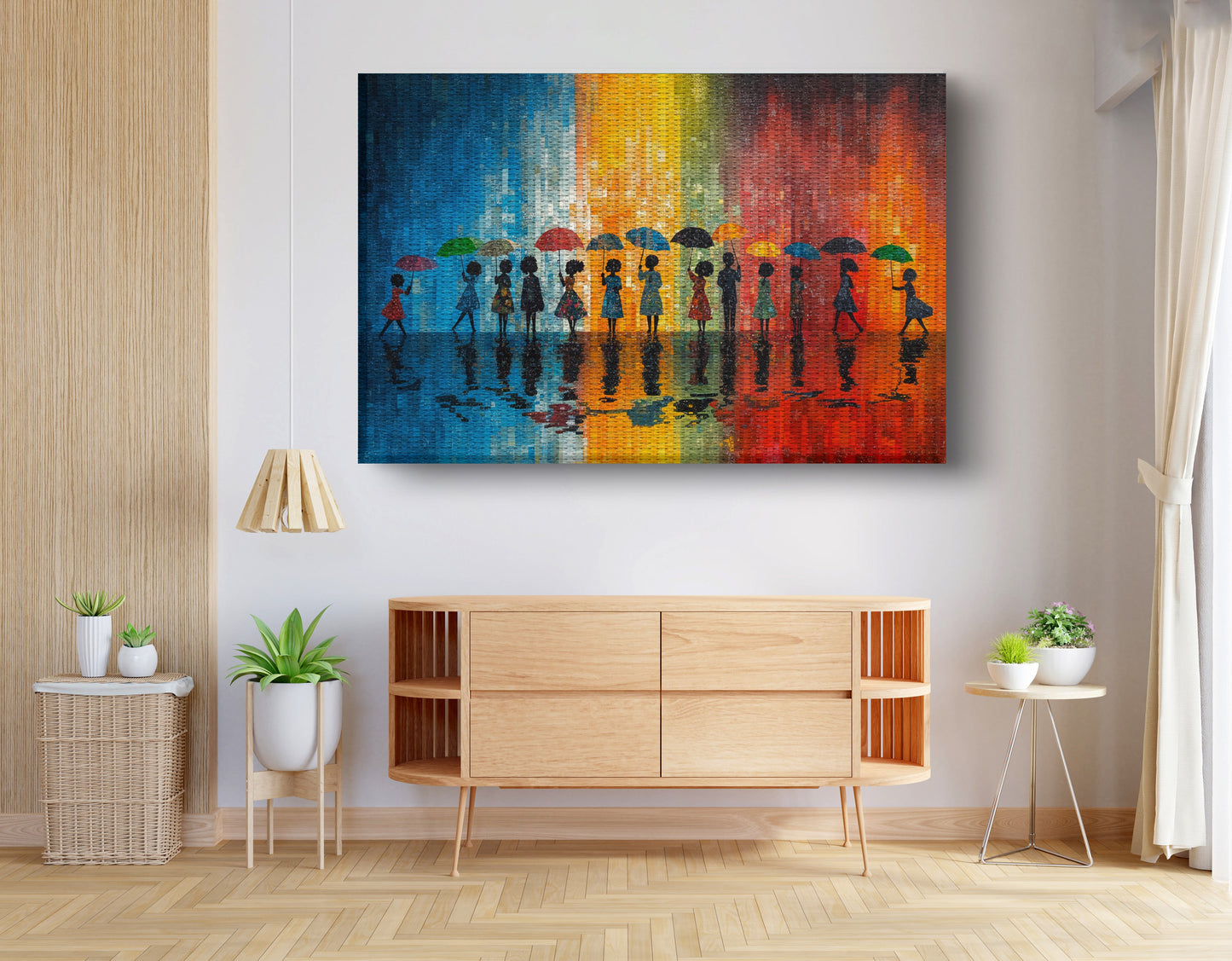 Black People Umbrella Rain African American canvas print view 14