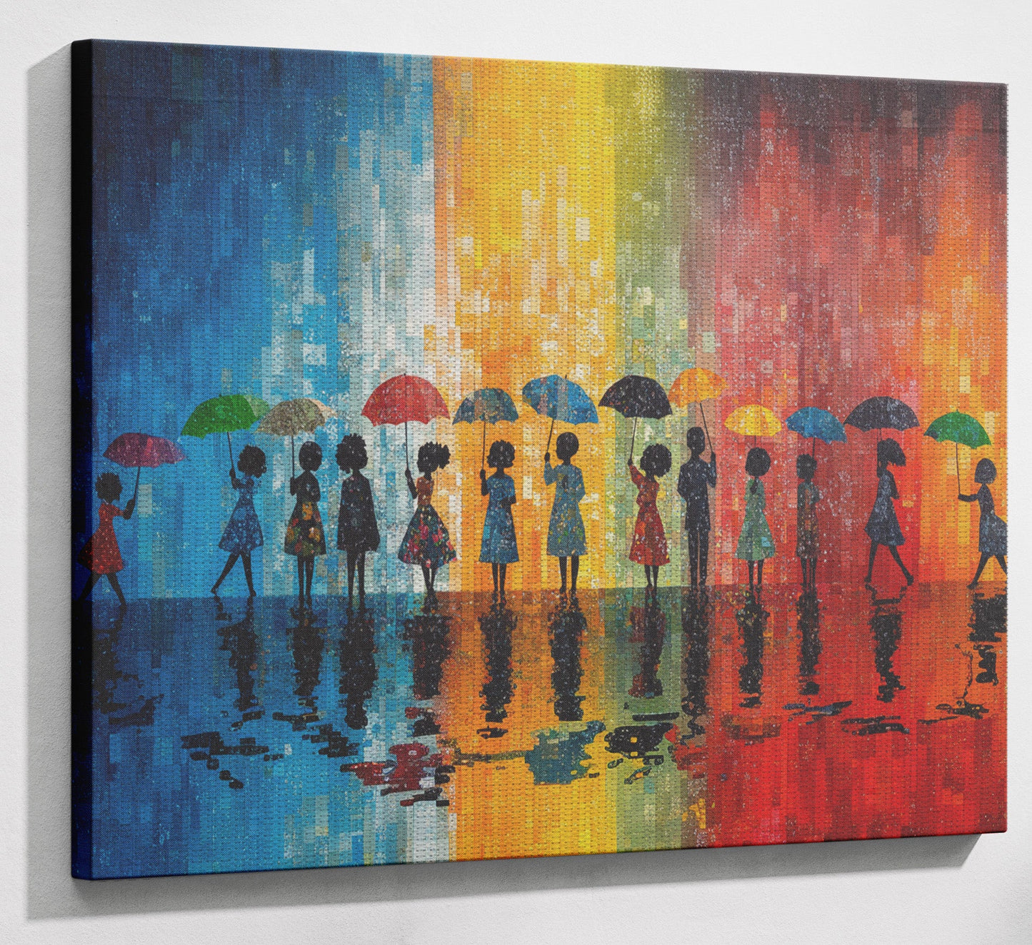 Black People Umbrella Rain African American canvas print view 13