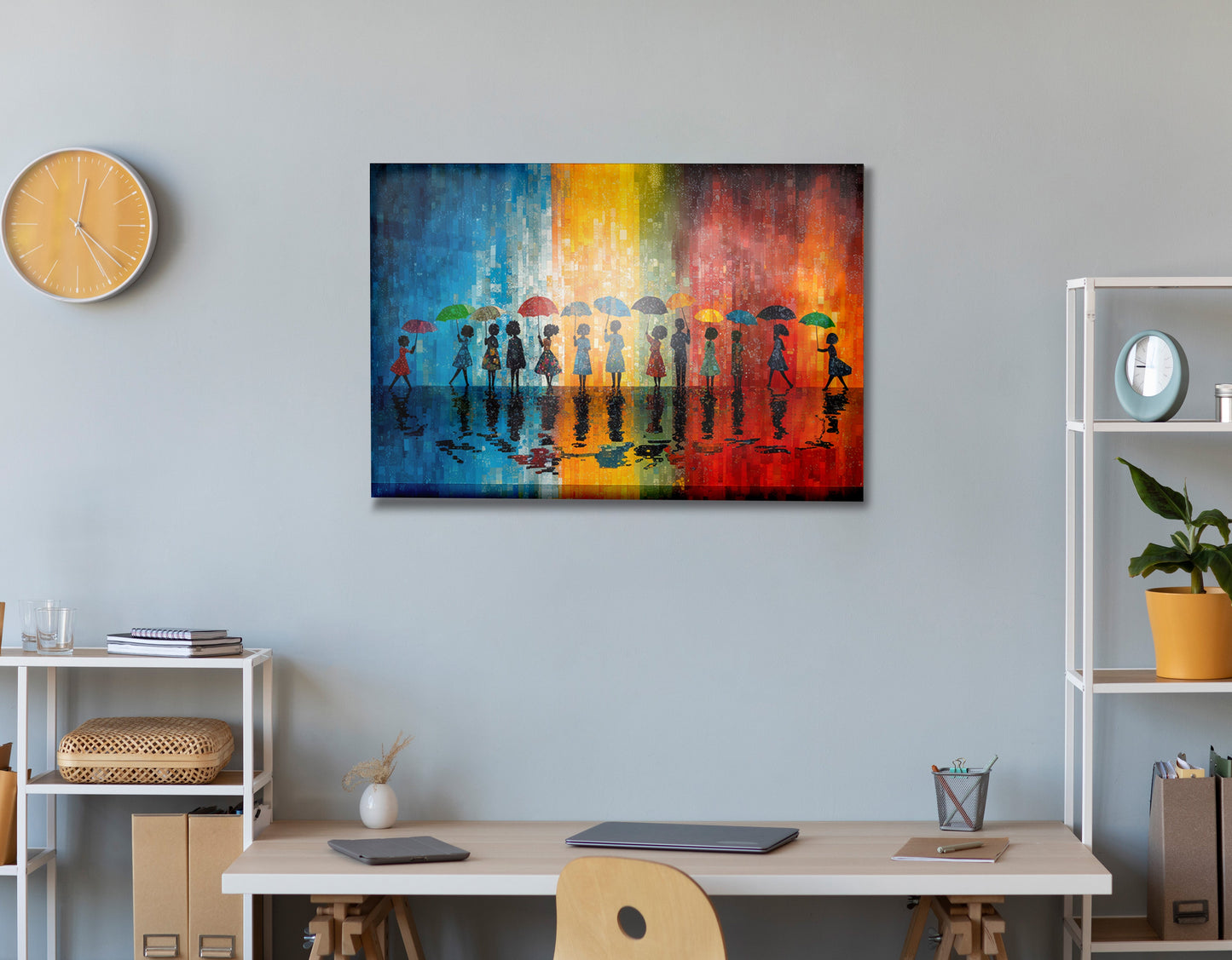 Black People Umbrella Rain African American canvas print view 24