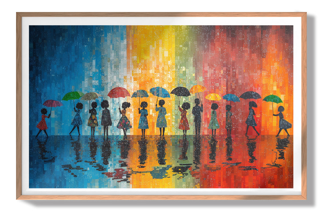 Black People Umbrella Rain African American canvas print view 79