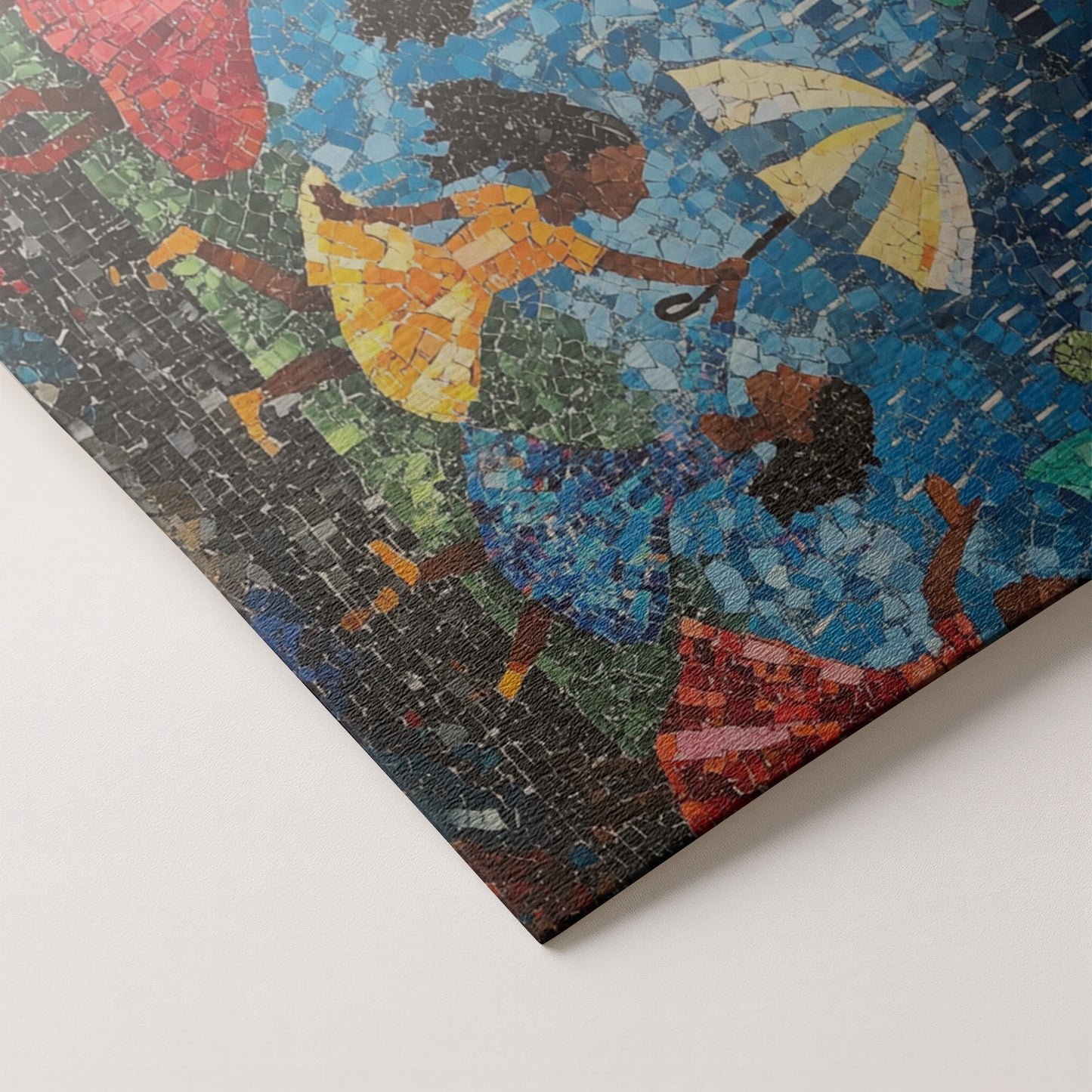 Black Girls Rainy Day Black children wall art artwork by MoomZee Artwork