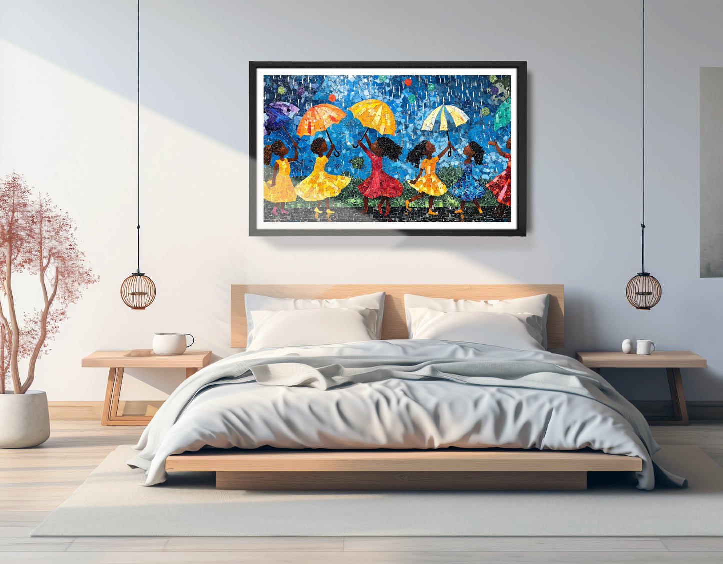 Black Girls Rainy Day Black children wall art view 69