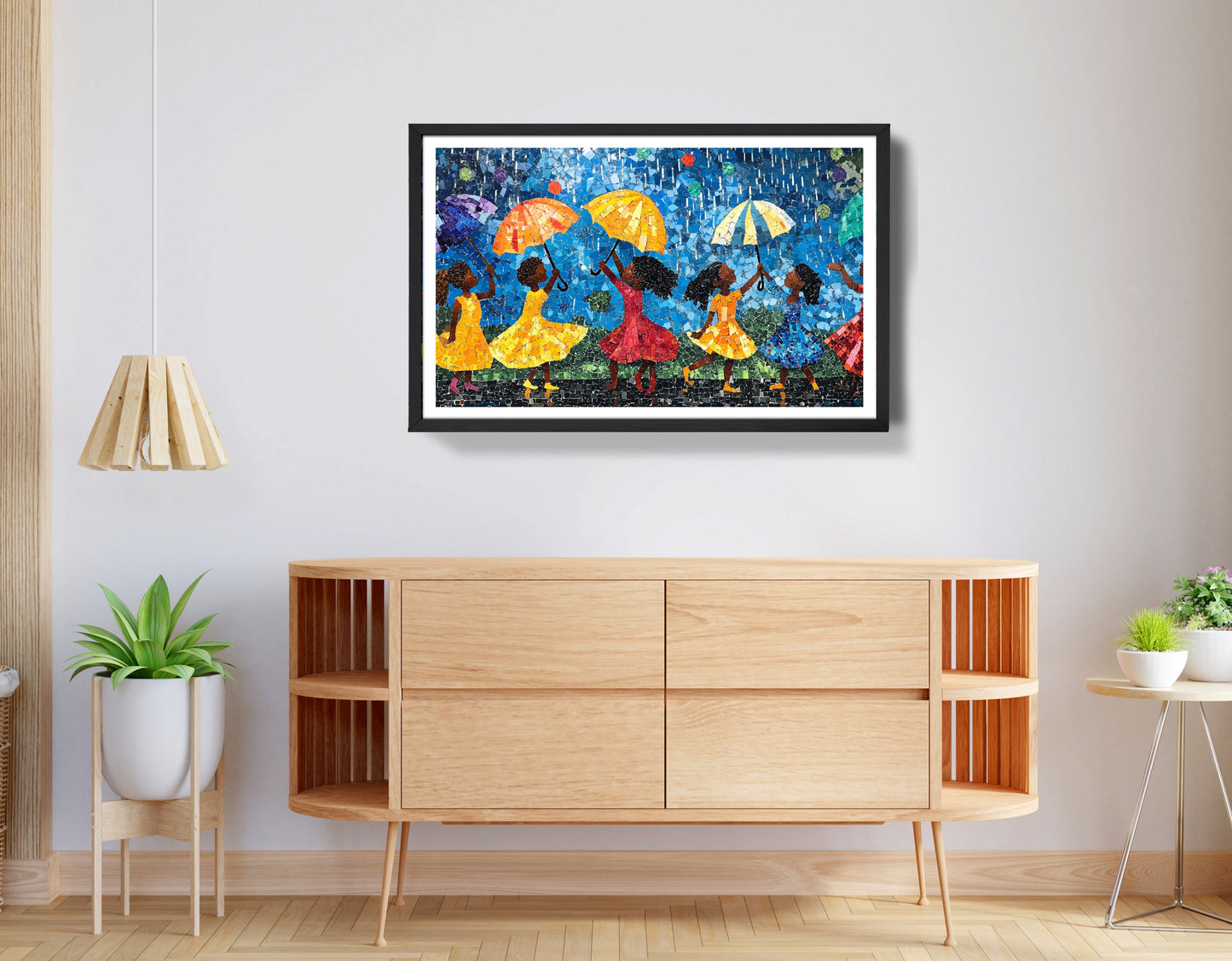 Black Girls Rainy Day Black children wall art view 68
