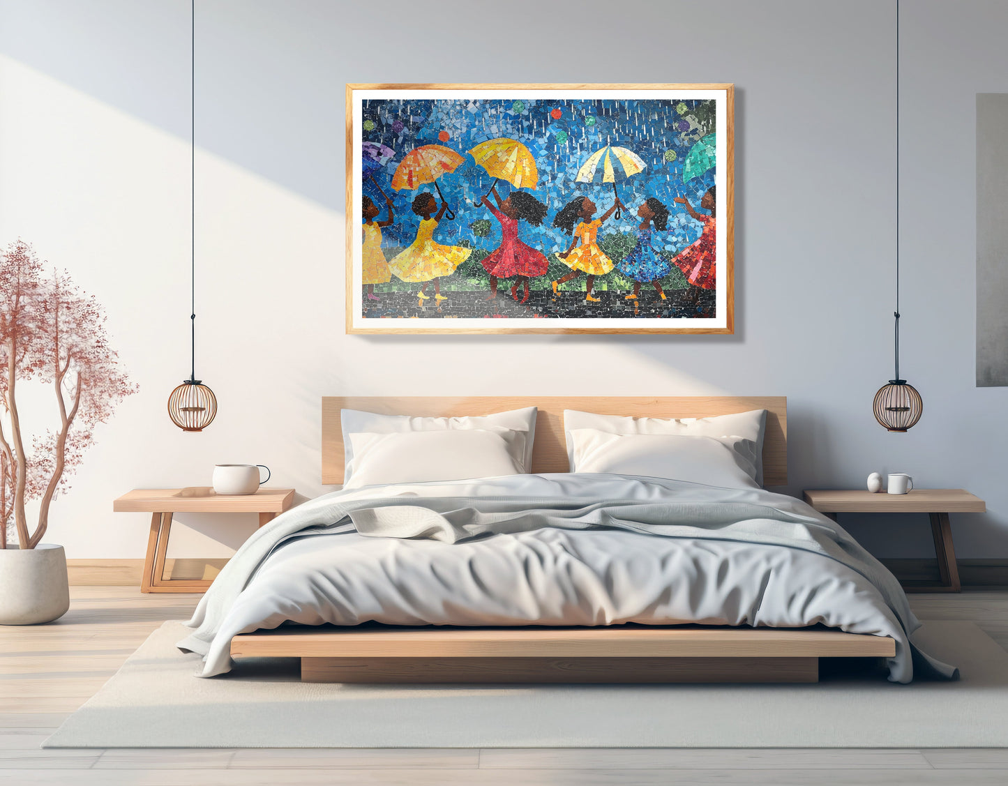 Black Girls Rainy Day Black children wall art view 75