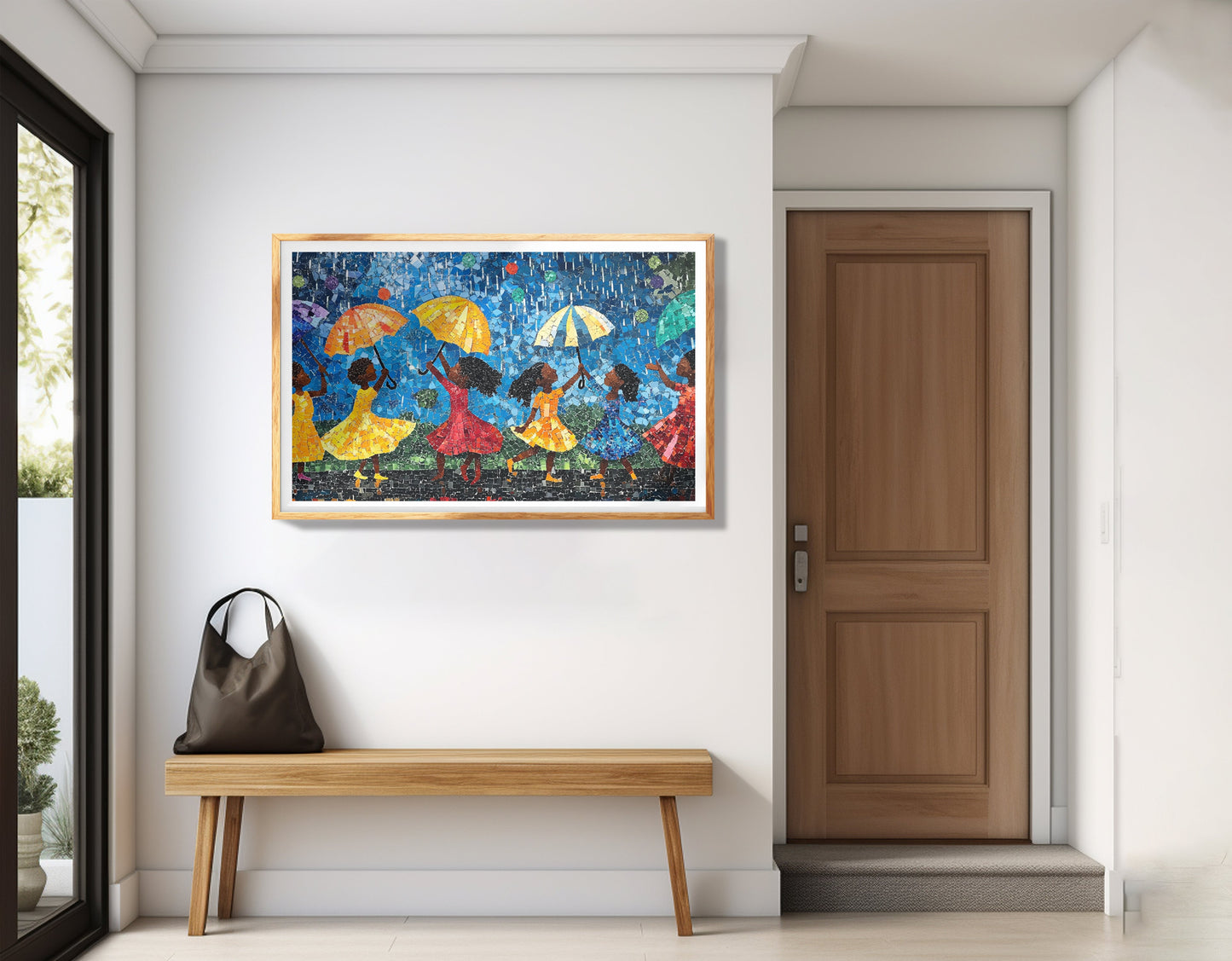 Black Girls Rainy Day Black children wall art view 77