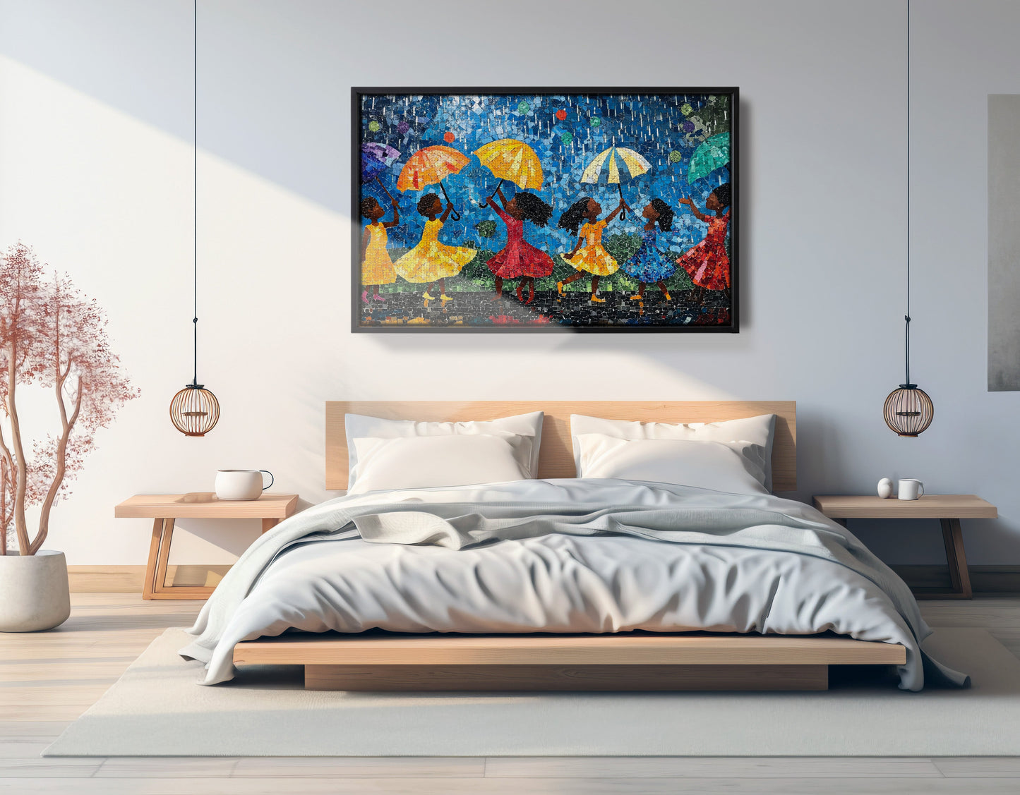 Black Girls Rainy Day Black children wall art view 27