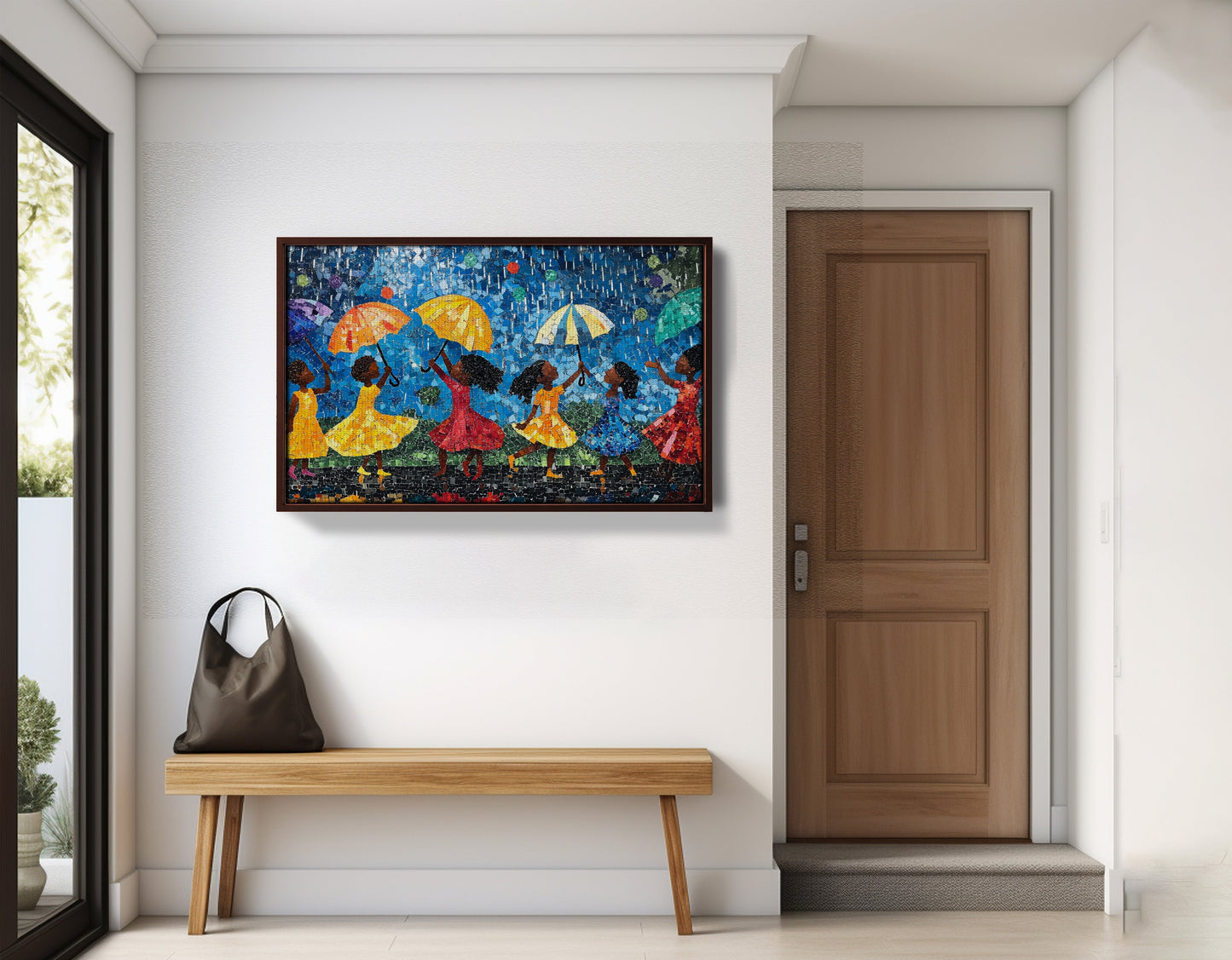 Black Girls Rainy Day Black children wall art view 35