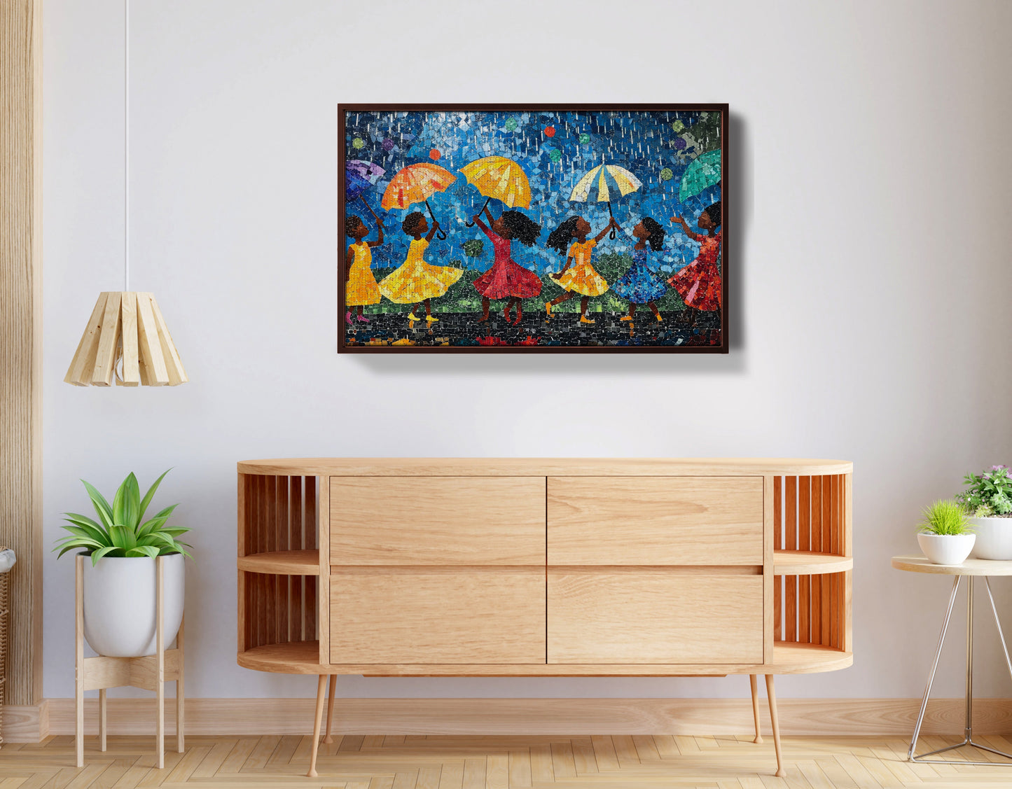 Black Girls Rainy Day Black children wall art view 32