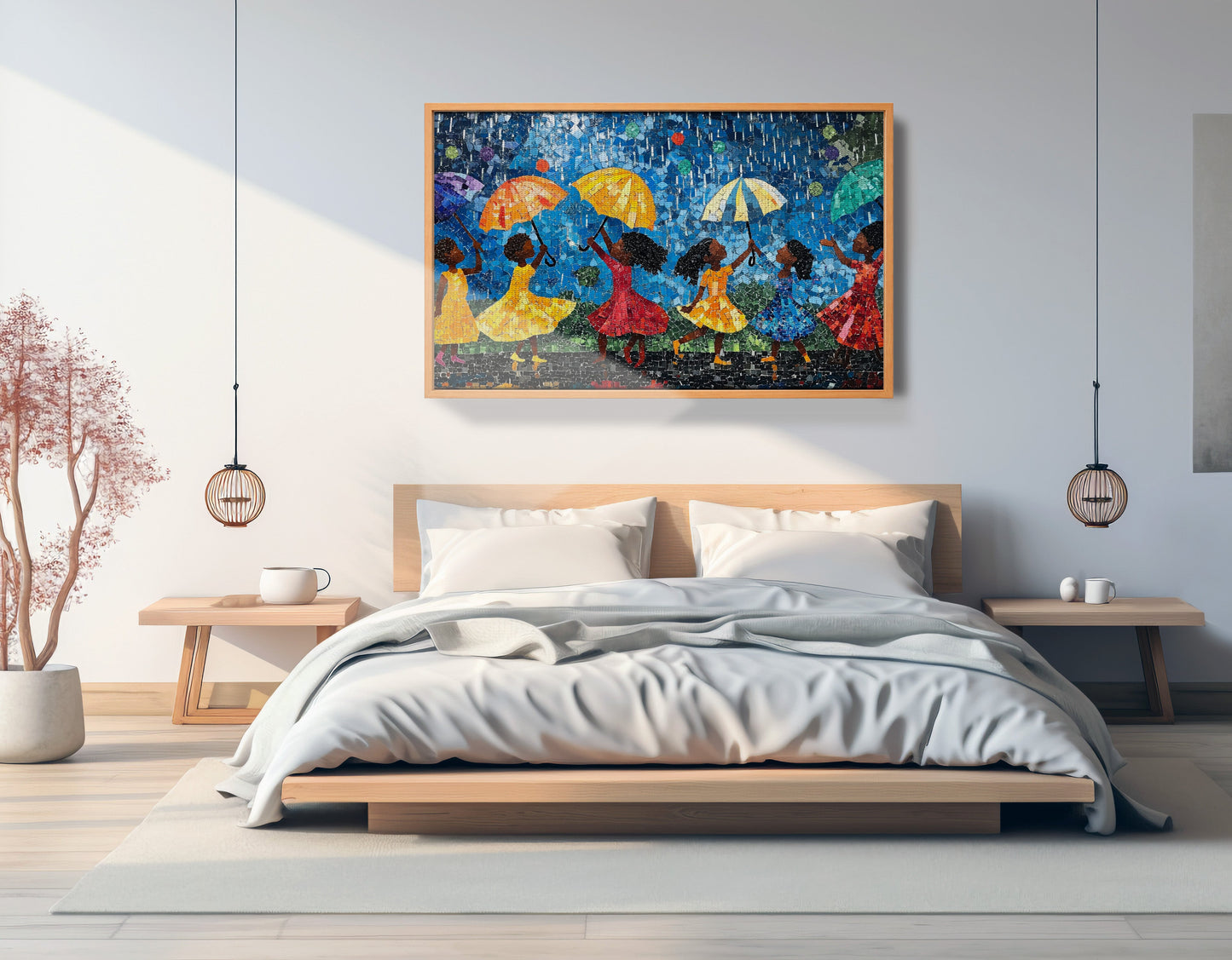 Black Girls Rainy Day Black children wall art view 45