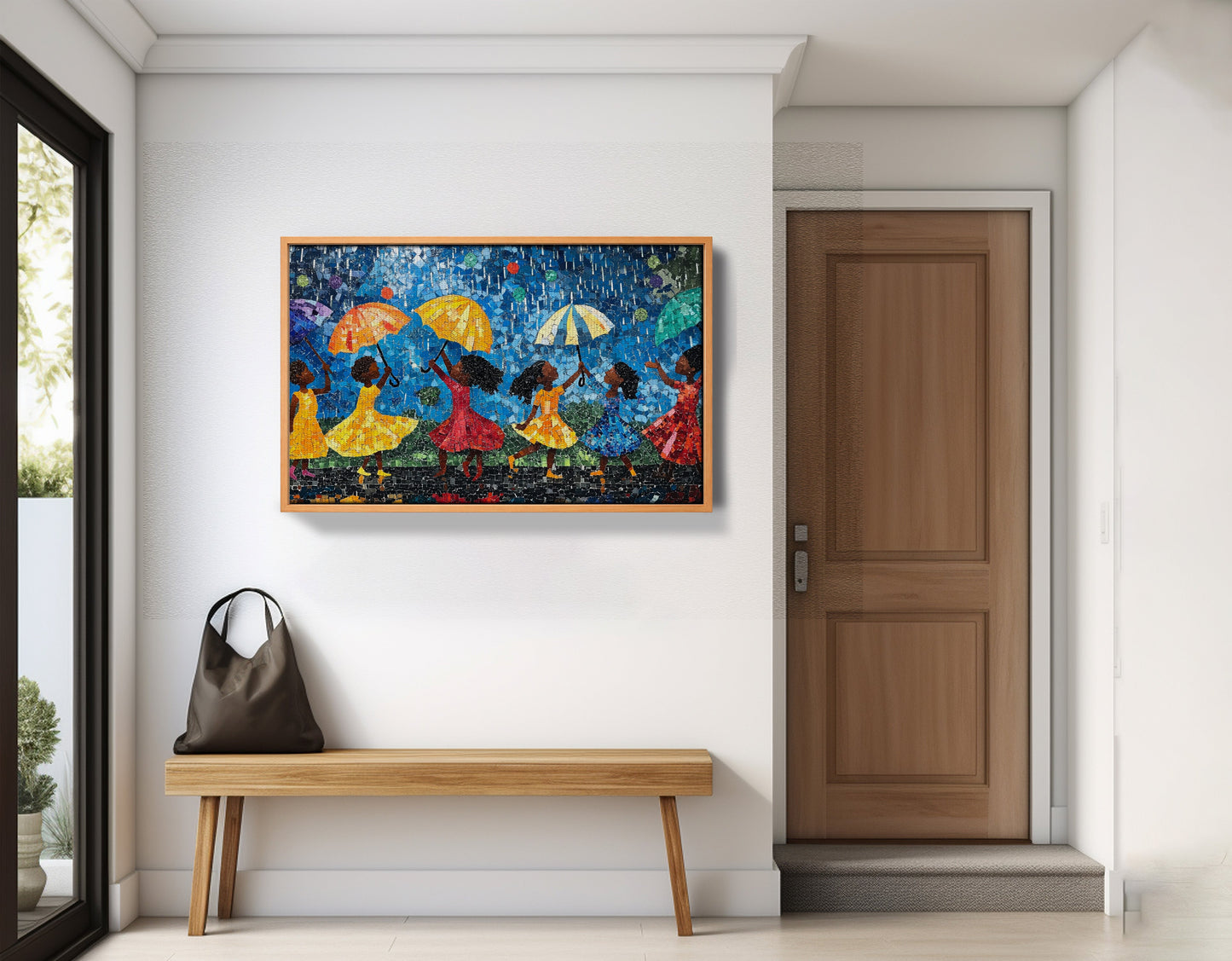 Black Girls Rainy Day Black children wall art view 47