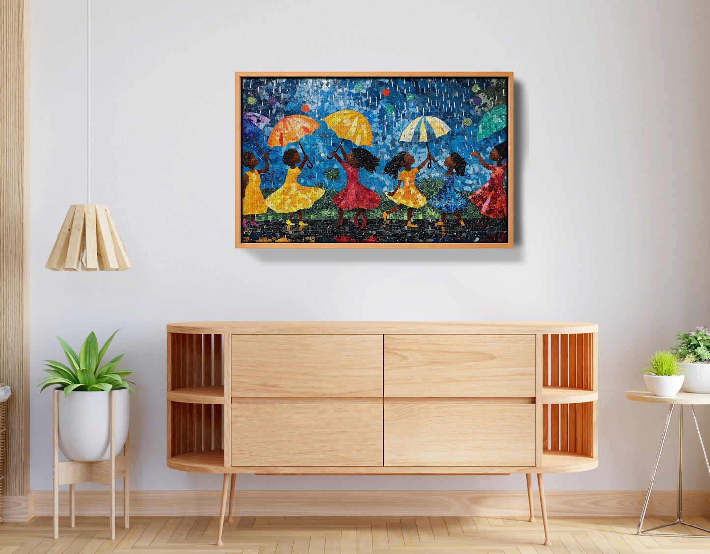 Black Girls Rainy Day Black children wall art view 44