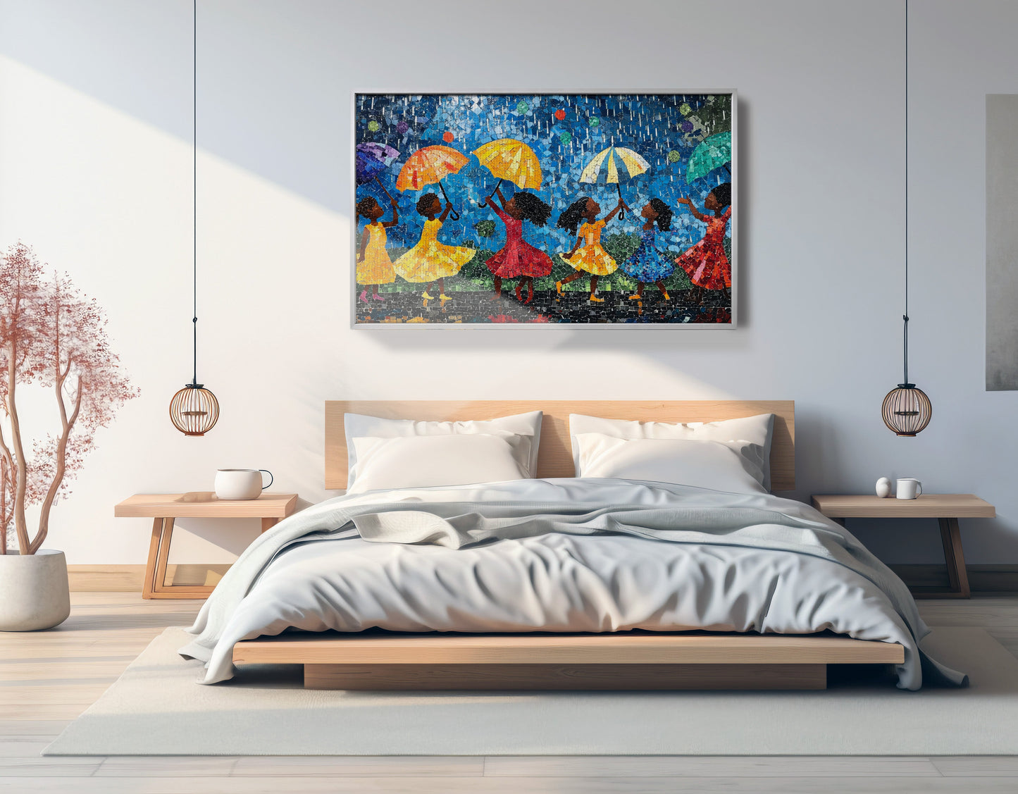 Black Girls Rainy Day Black children wall art view 57