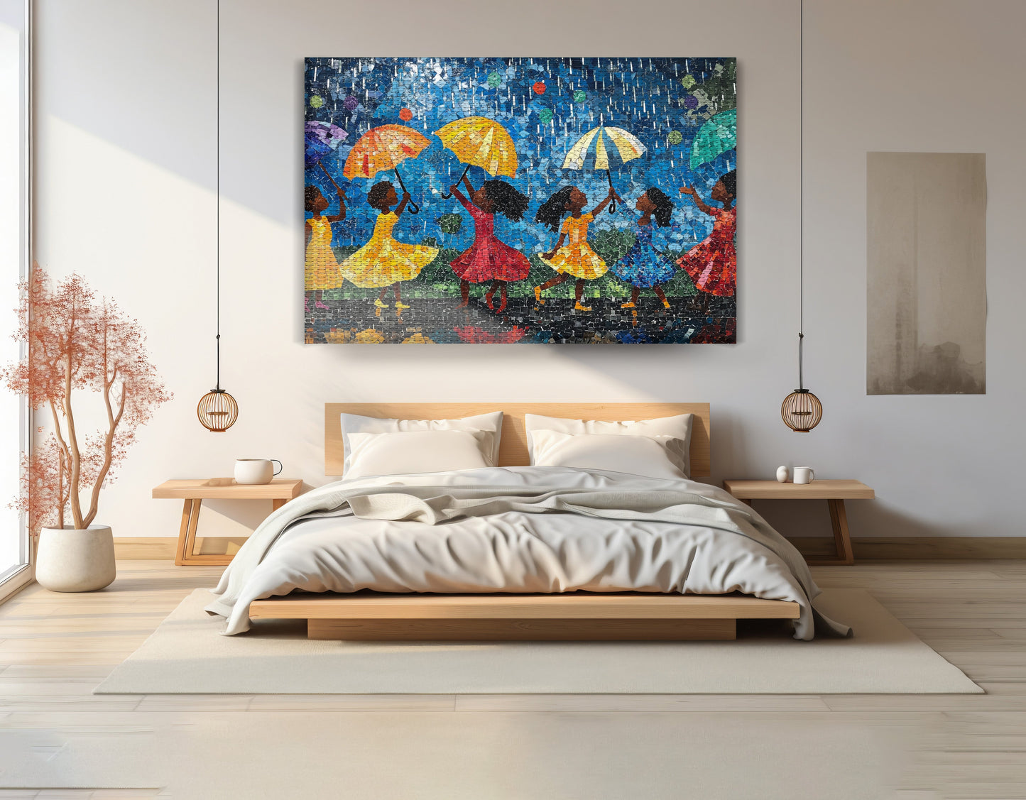 Black Girls Rainy Day Black children wall art view 15