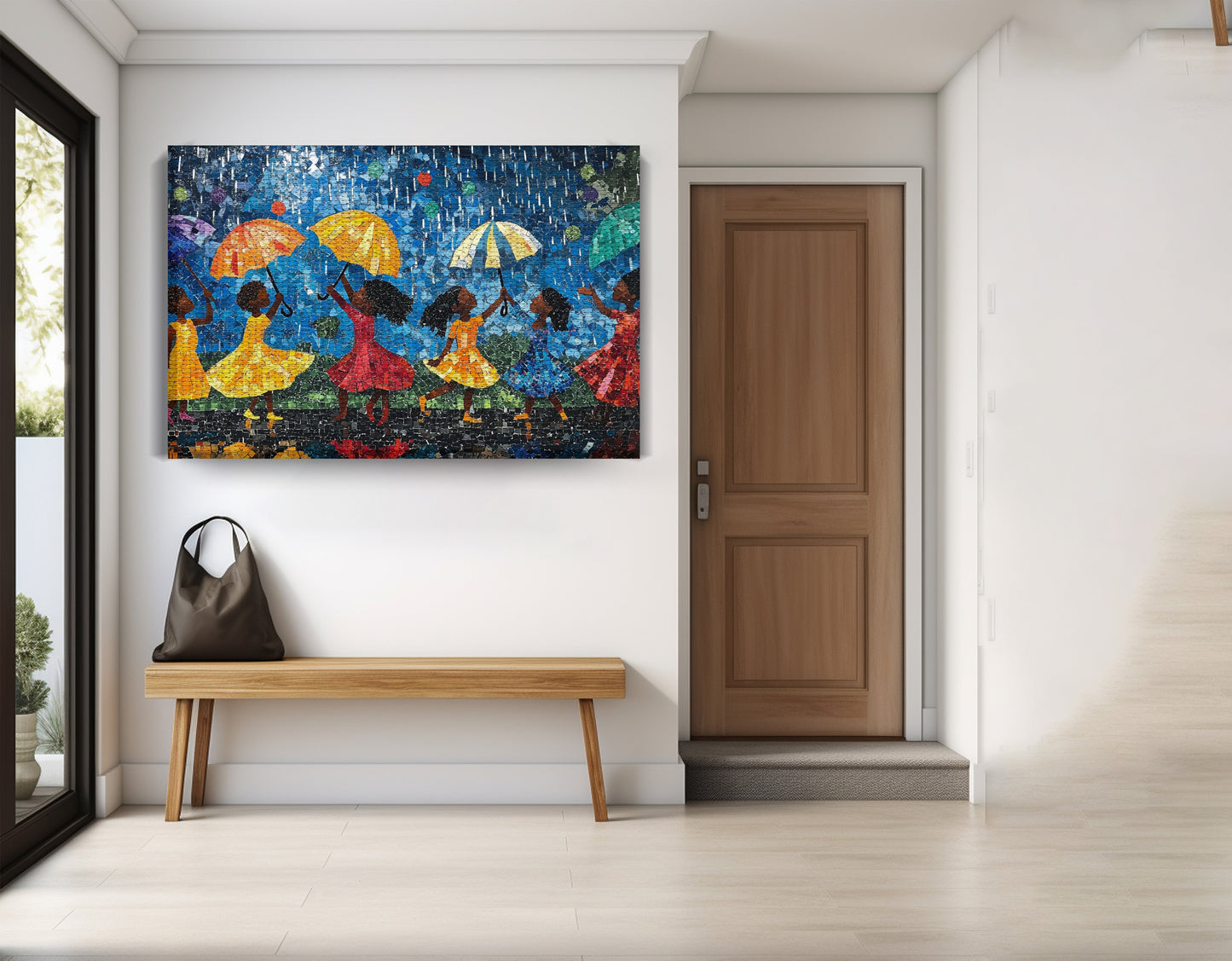 Black Girls Rainy Day Black children wall art view 17