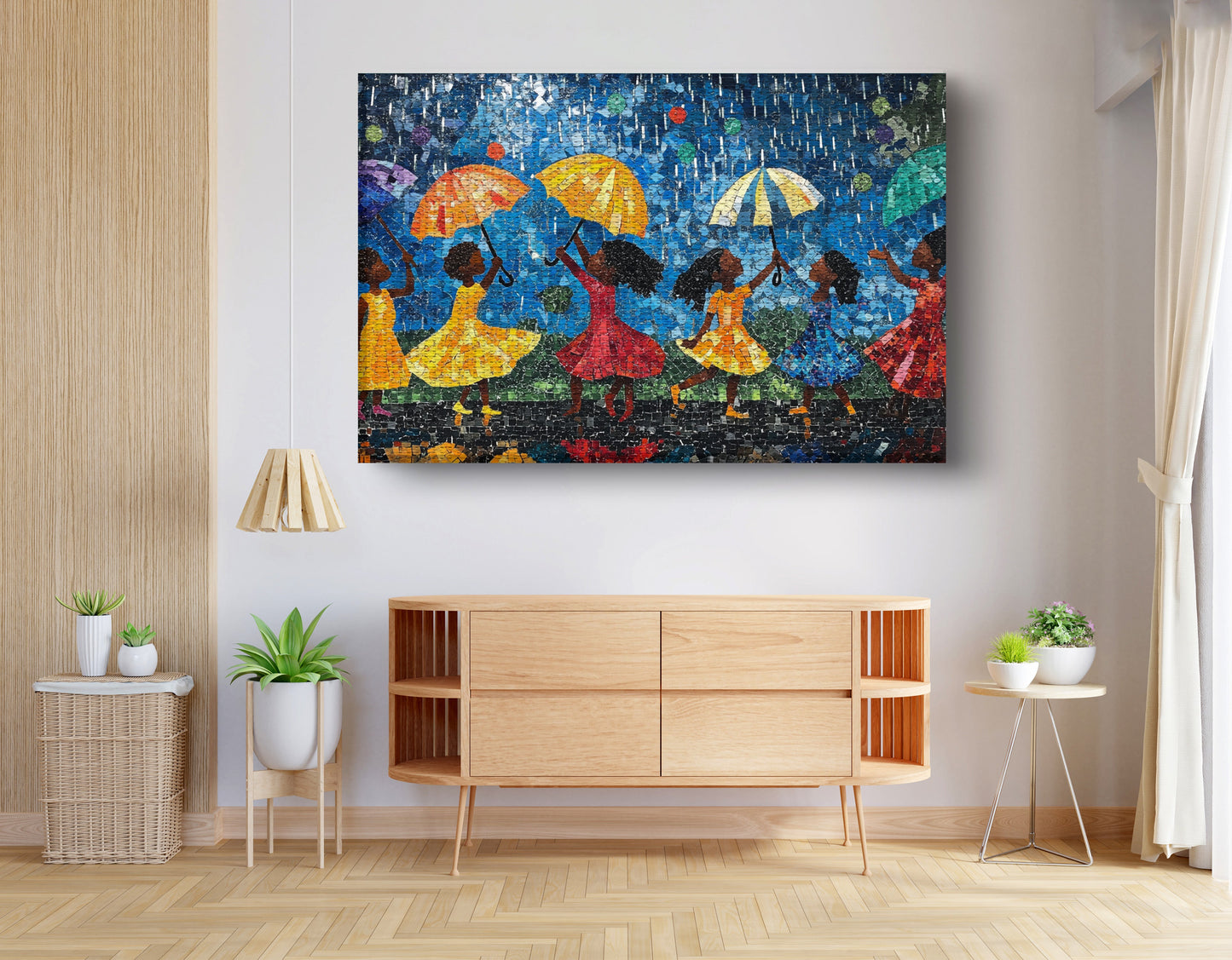 Black Girls Rainy Day Black children wall art view 14