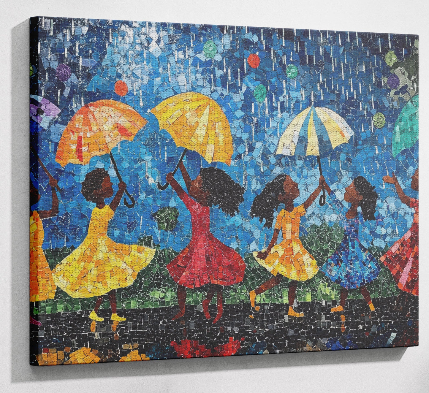 Black Girls Rainy Day Black children wall art view 13