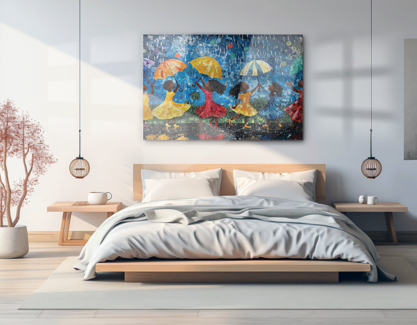 Black Girls Rainy Day Black children wall art view 21
