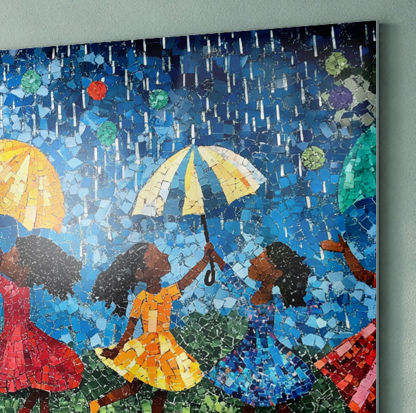 Black Girls Rainy Day Black children wall art view 22