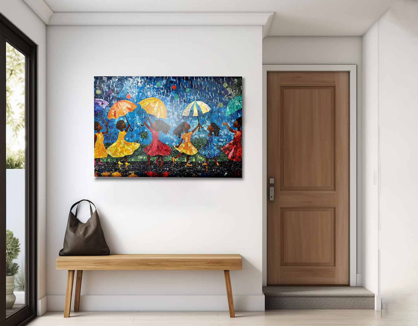 Black Girls Rainy Day Black children wall art view 23