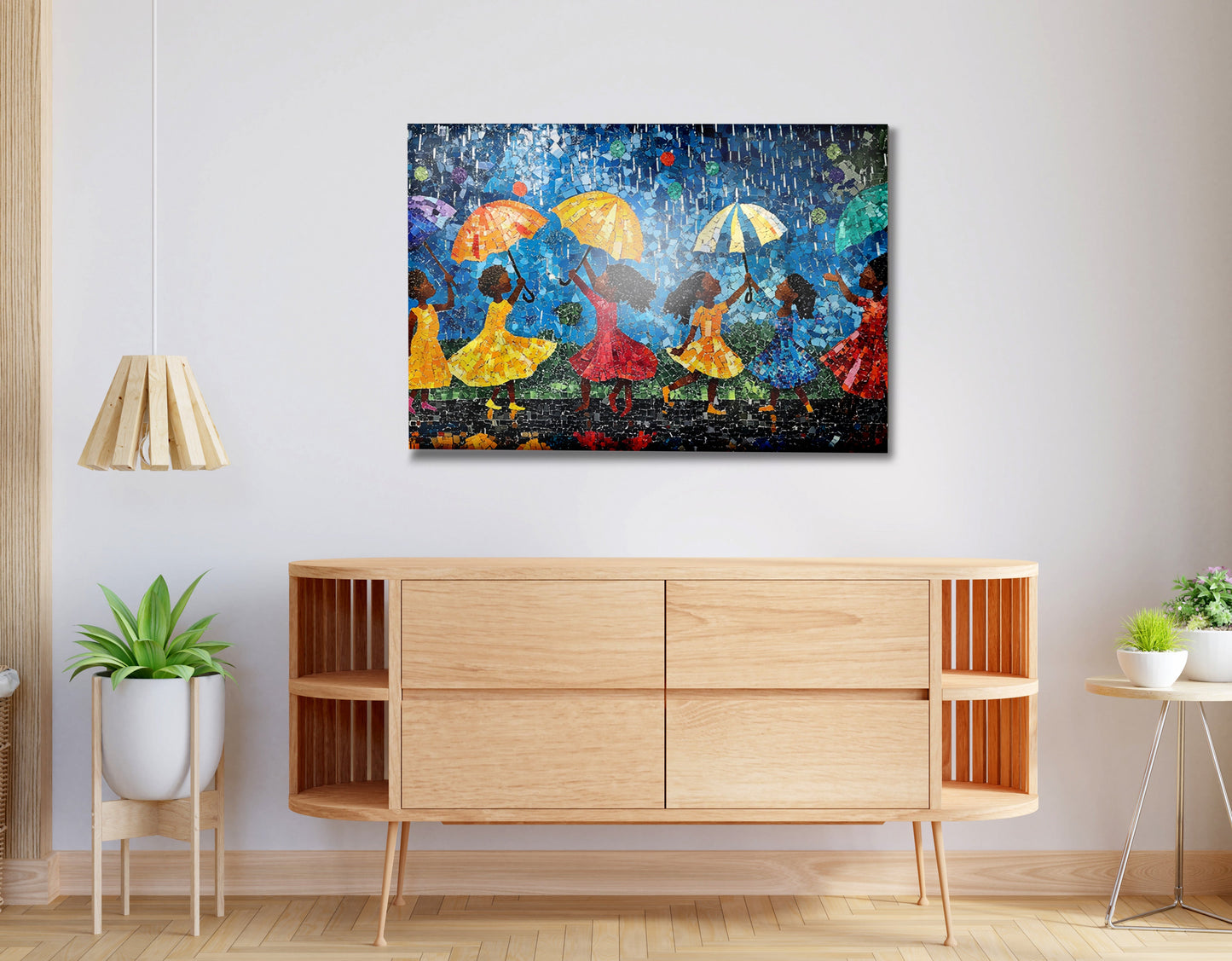 Black Girls Rainy Day Black children wall art view 20