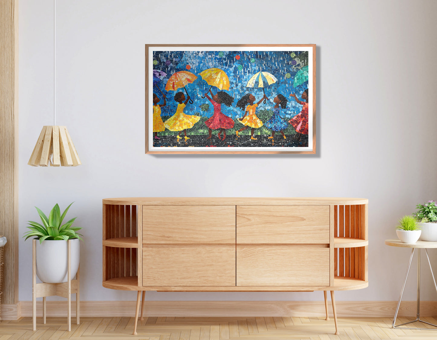Black Girls Rainy Day Black children wall art view 80
