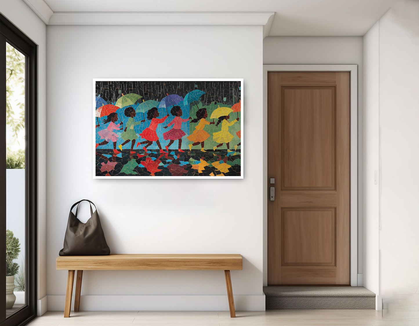 Black Girls Umbrella Dance Black children wall art home decor view