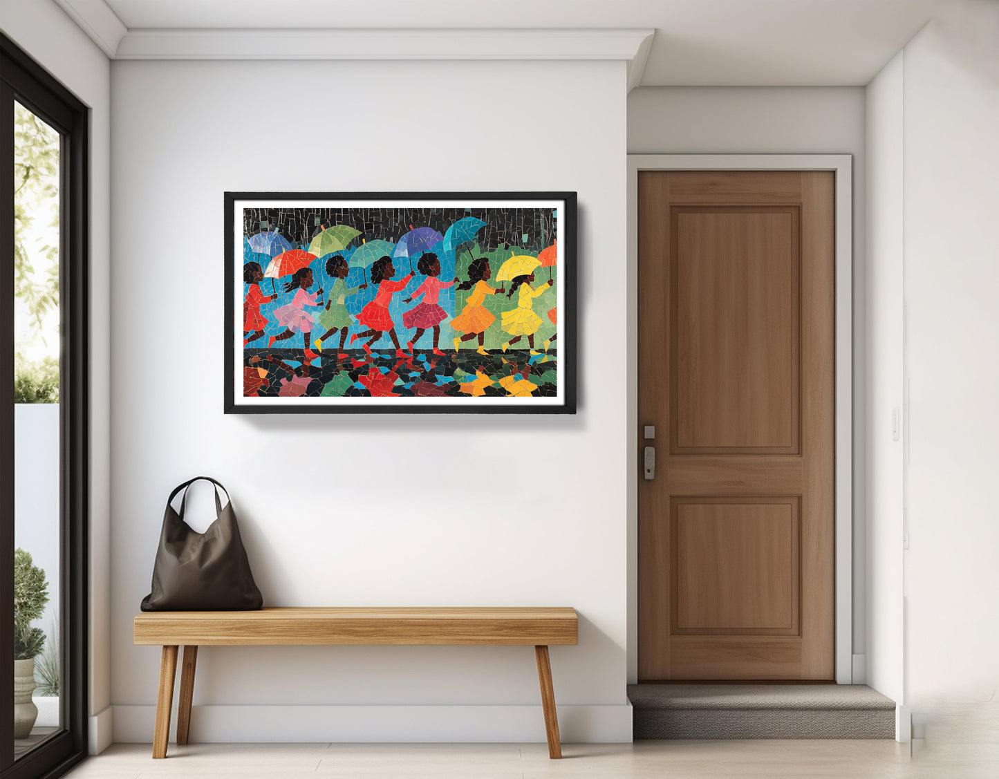 Black Girls Umbrella Dance Black children wall art view 71