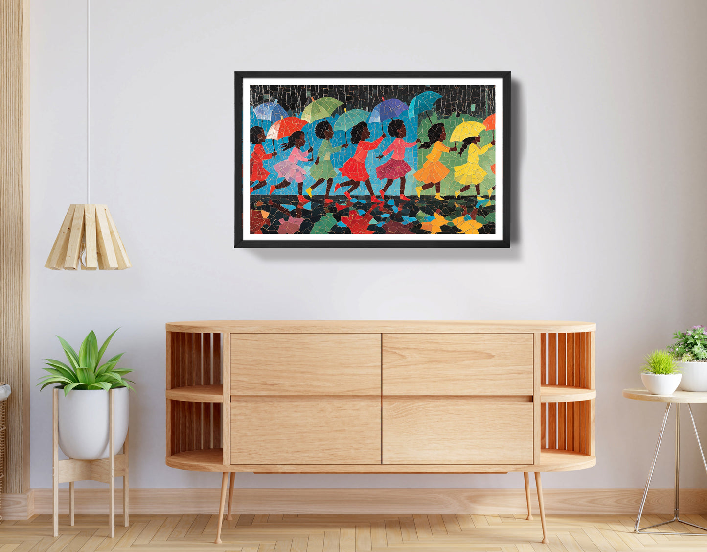 Black Girls Umbrella Dance Black children wall art view 68
