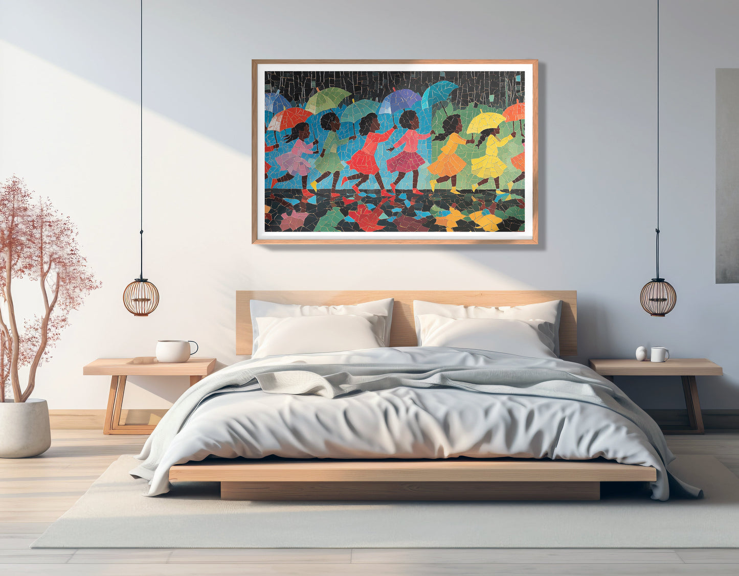 Black Girls Umbrella Dance Black children wall art view 81