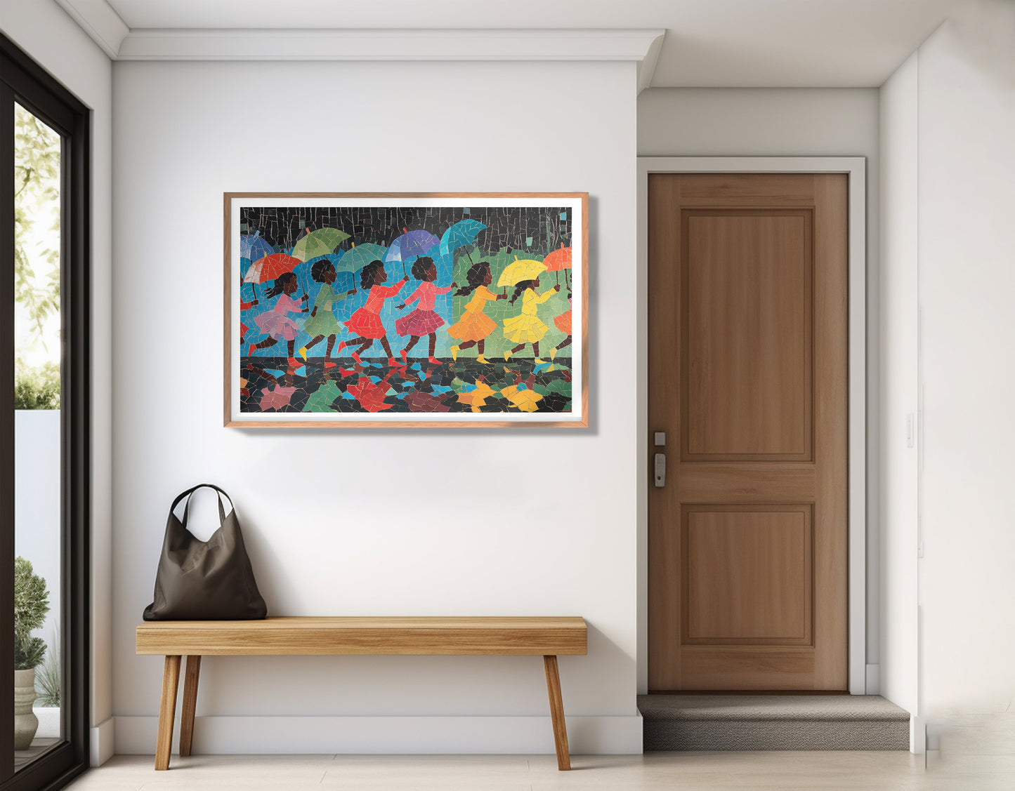 Black Girls Umbrella Dance Black children wall art view 83