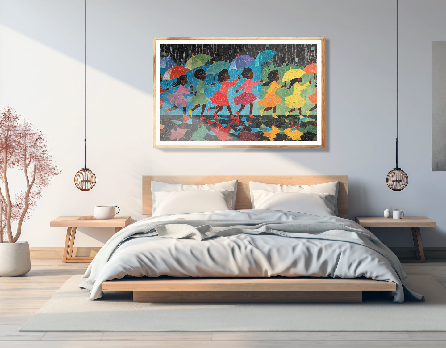 Black Girls Umbrella Dance Black children wall art view 75