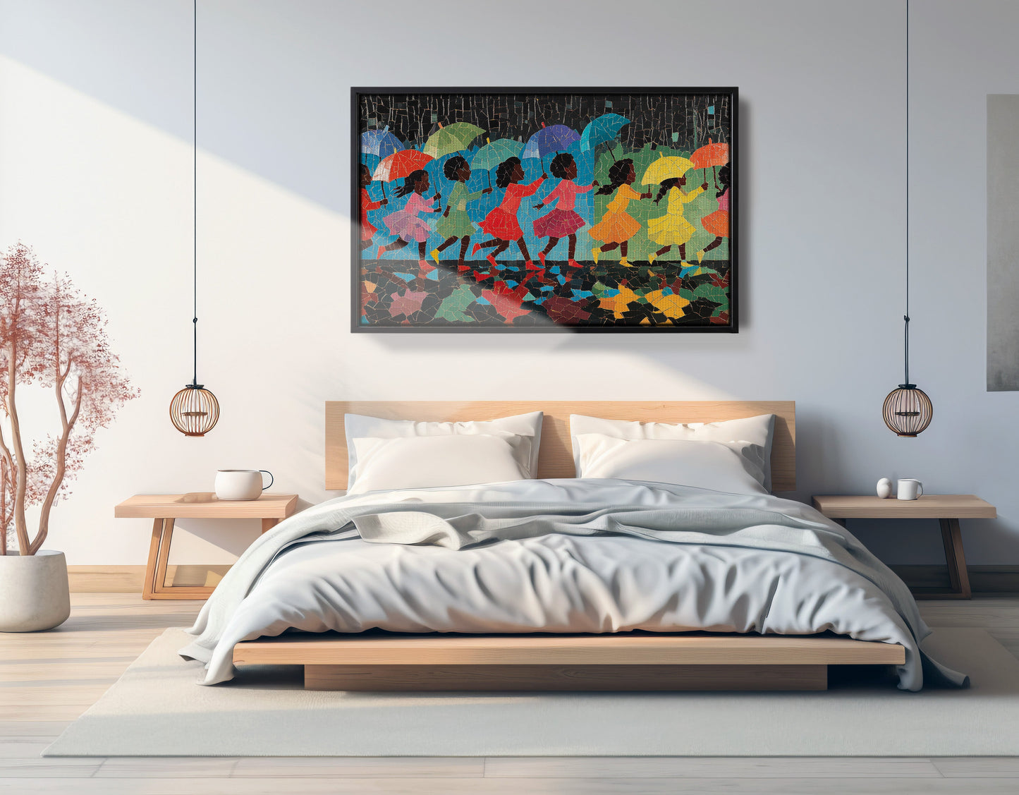 Black Girls Umbrella Dance Black children wall art view 27