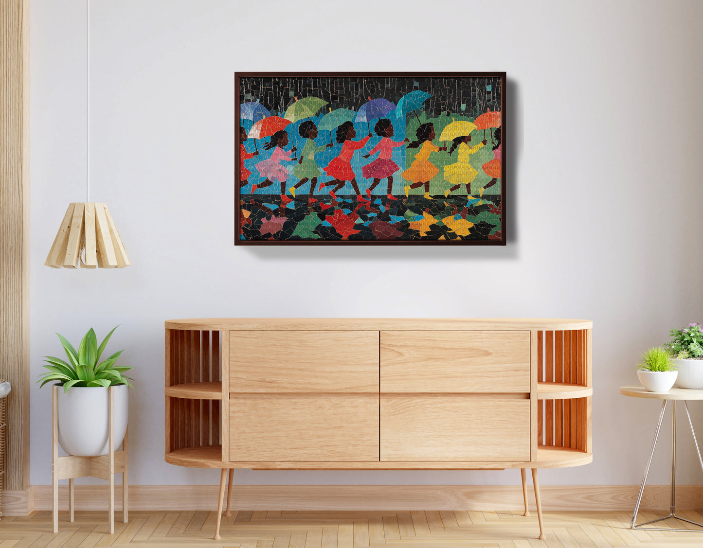 Black Girls Umbrella Dance Black children wall art view 32